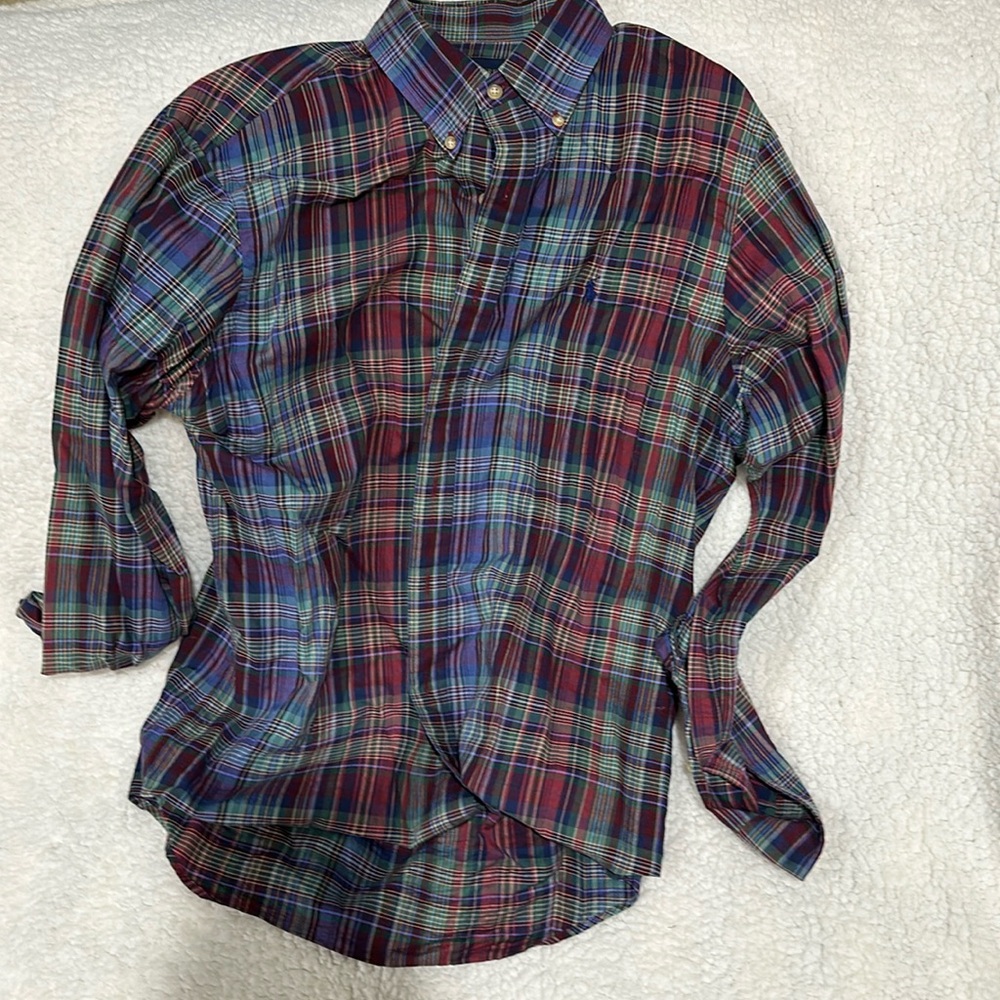 Polo long sleeve slim fit large